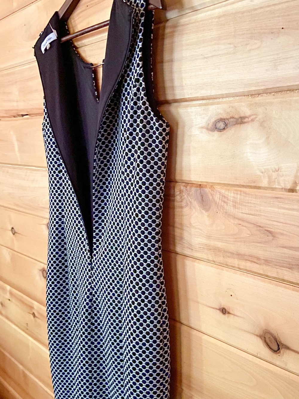 Calvin Klein Black & White Geometric Honeycomb Sheath Women’s Dress Size 8 EUC - Picture 8 of 17